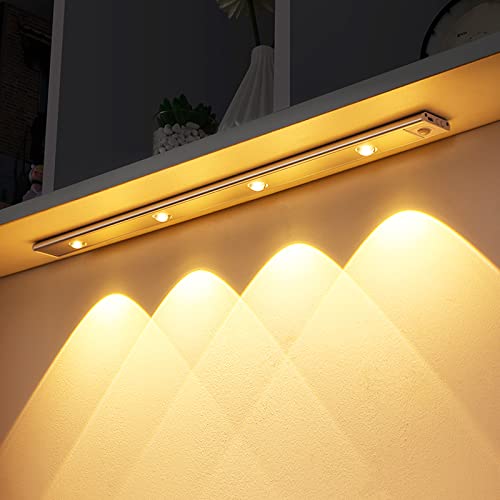 Smart Motion Sensor LED Under Cabinet Light – Wireless Rechargeable Night Lamp for Kitchen