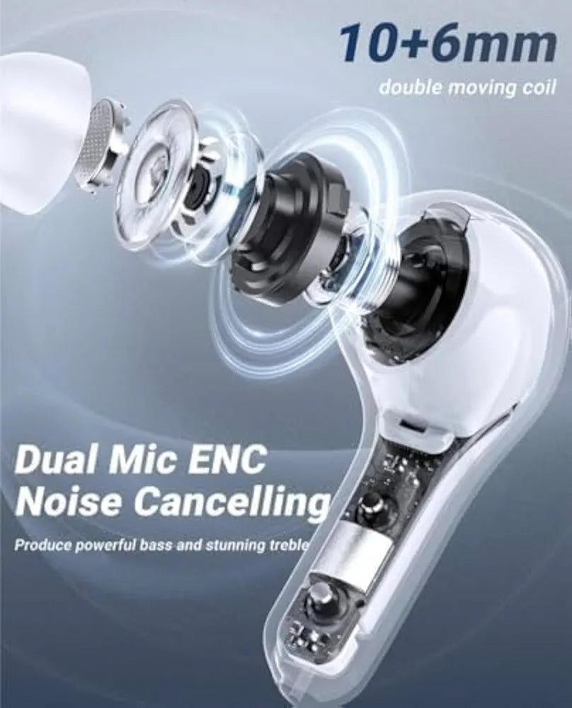 Stylish Wireless Bluetooth Earbuds with LED Battery Display ...