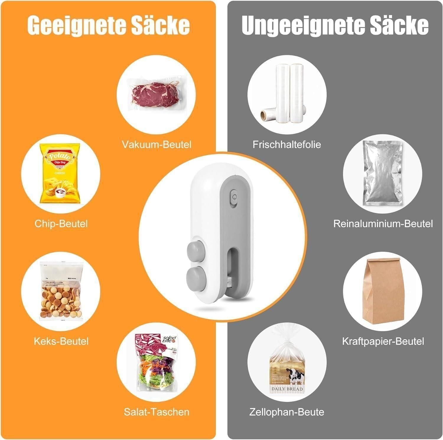 Portable Mini Sealing Machine 2 in 1 USB Rechargeable...