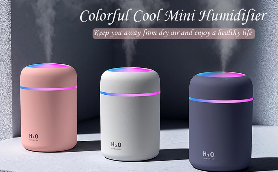 Colorful Cool Mist Mini Humidifier with LED Light