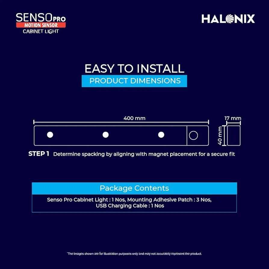 Smart Motion Sensor LED Under Cabinet Light – Wireless Rechargeable Night Lamp for Kitchen