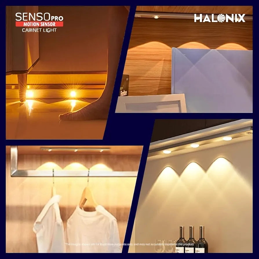 Smart Motion Sensor LED Under Cabinet Light – Wireless Rechargeable Night Lamp for Kitchen