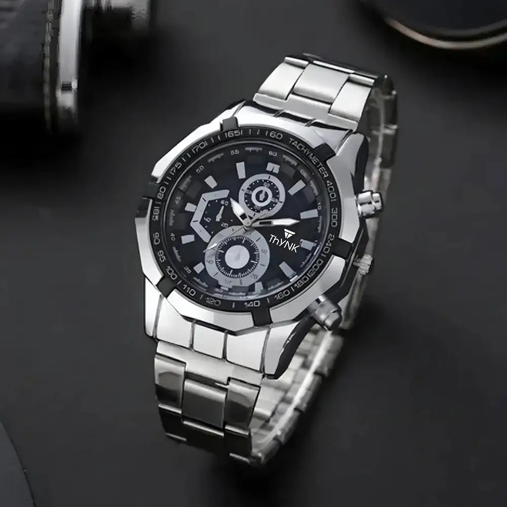 Luxury Stainless Steel Chronograph Watch for Men
