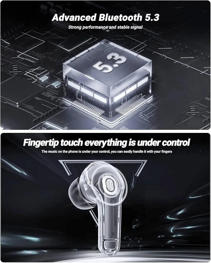 Stylish Wireless Bluetooth Earbuds with LED Battery Display ...