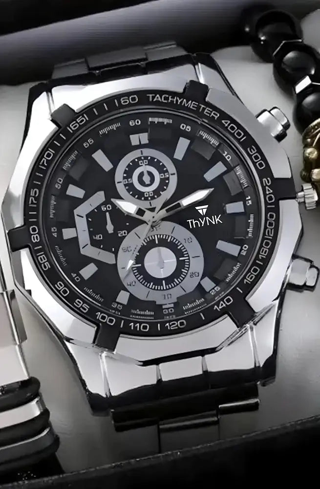 Luxury Stainless Steel Chronograph Watch for Men