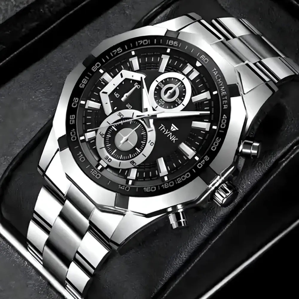 Luxury Stainless Steel Chronograph Watch for Men