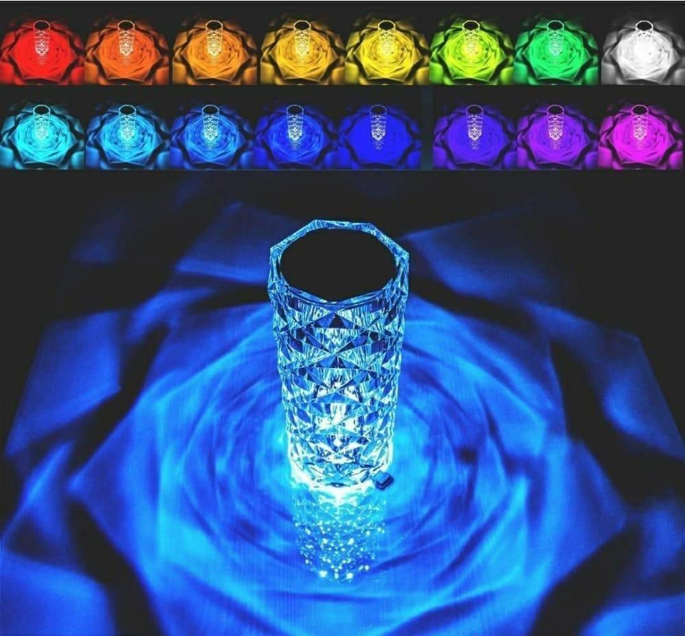 Crystal Table Lamp 16 Color Changing RGB  Diamond...