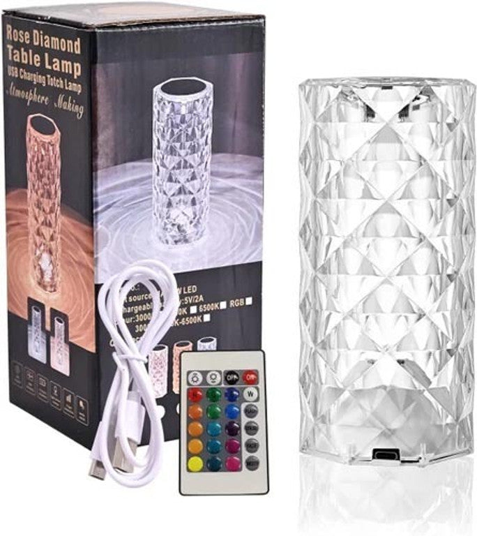 Crystal Table Lamp 16 Color Changing RGB  Diamond...