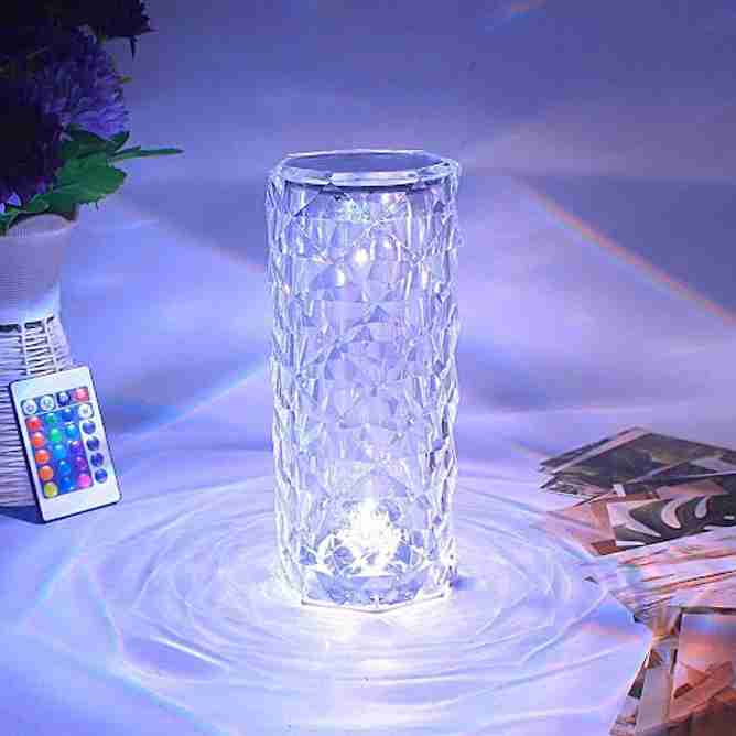 Crystal Table Lamp 16 Color Changing RGB  Diamond...
