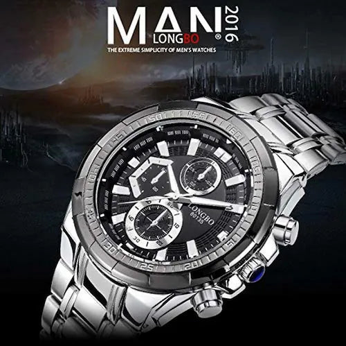 Luxury Stainless Steel Chronograph Watch for Men
